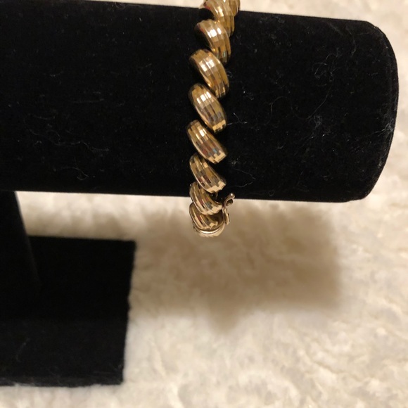 Gold Tone Stainless Steel Bracelet - Picture 2 of 8